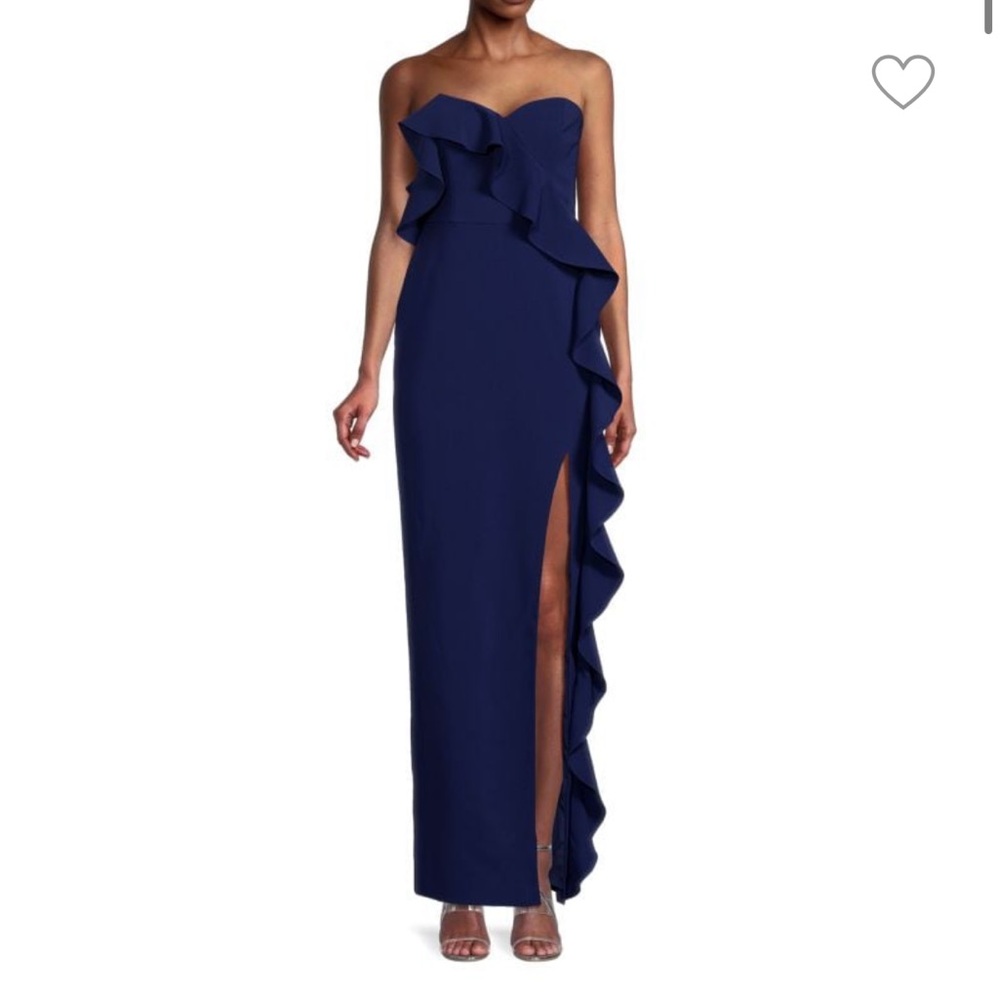 Aidan Mattox Ruffled Column Gown